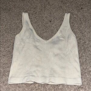 Women's Cream Ribbed Tank Top